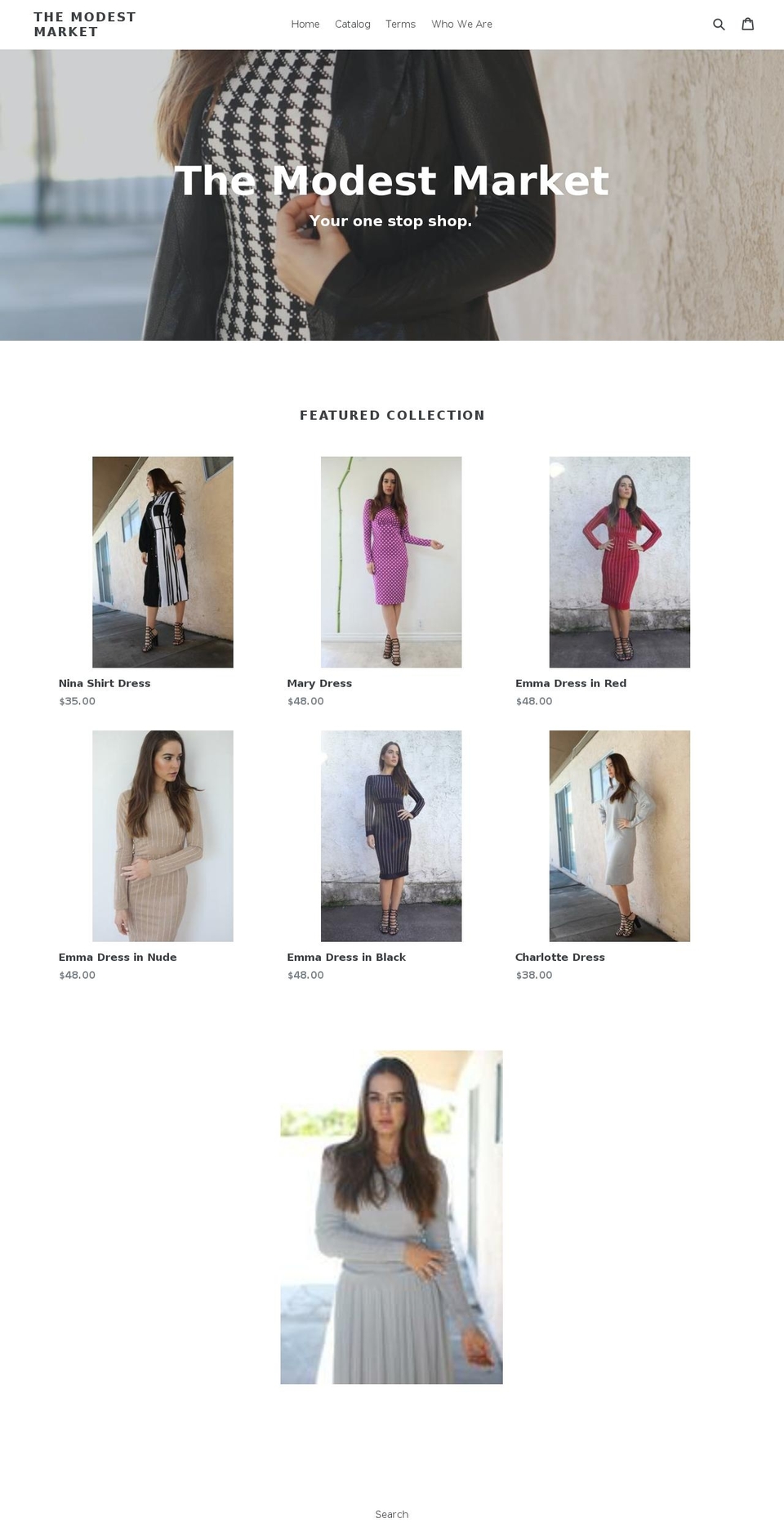 themodestmarket.com — Shopify storefront screenshot