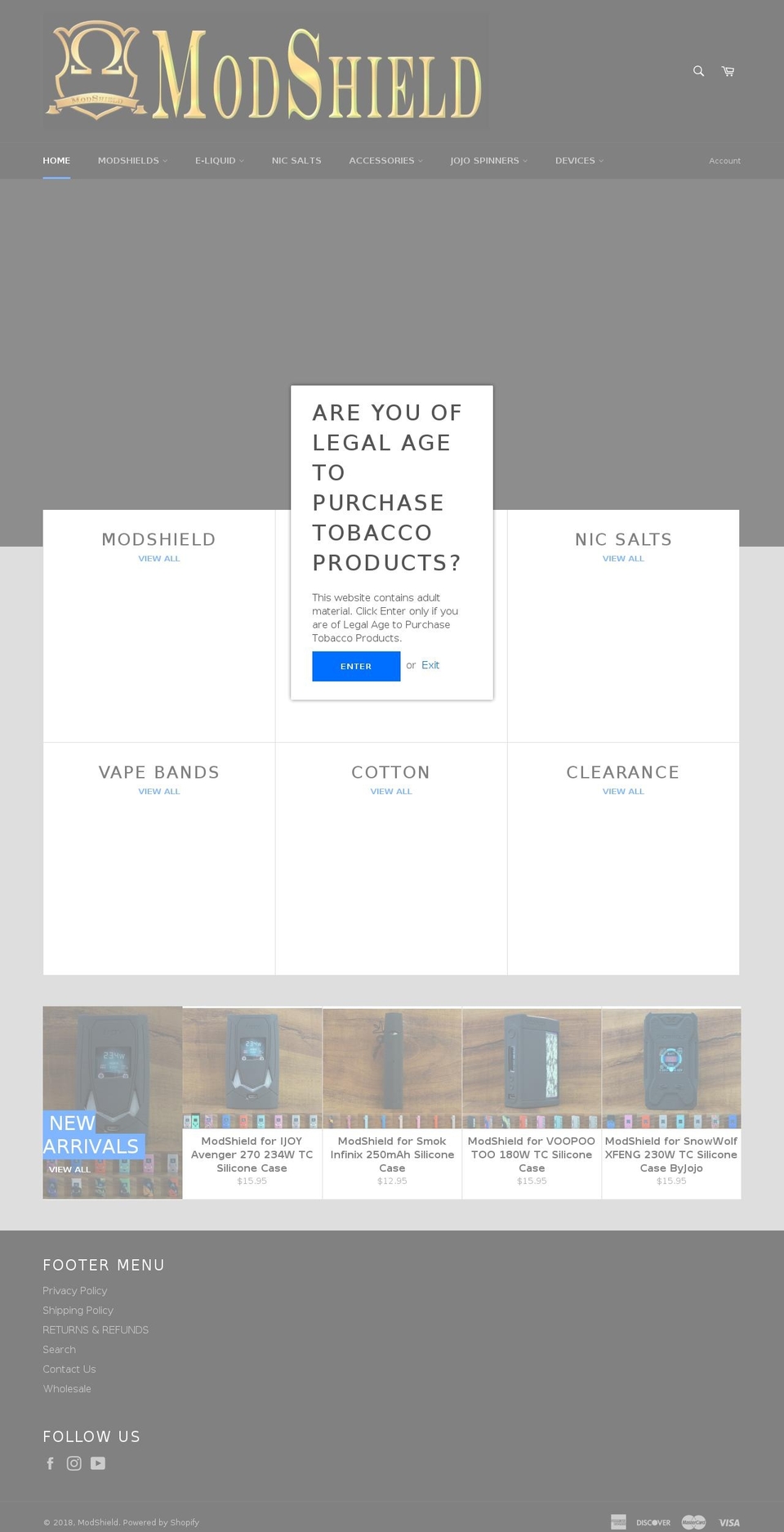 themodshield.com shopify website screenshot