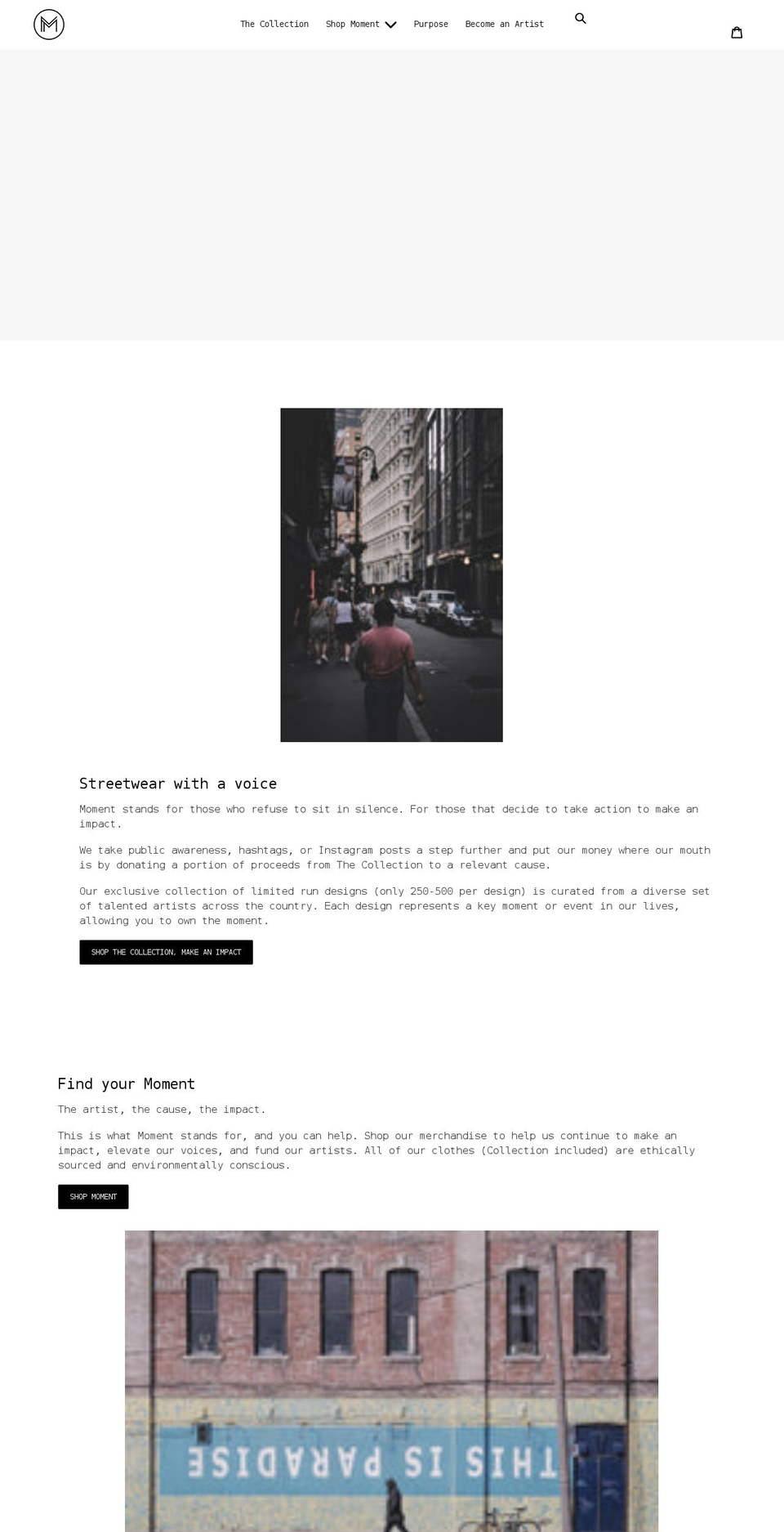 themomnt.com shopify website screenshot