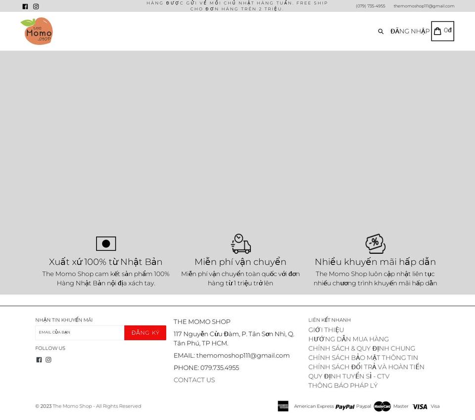 themomo.shop shopify website screenshot
