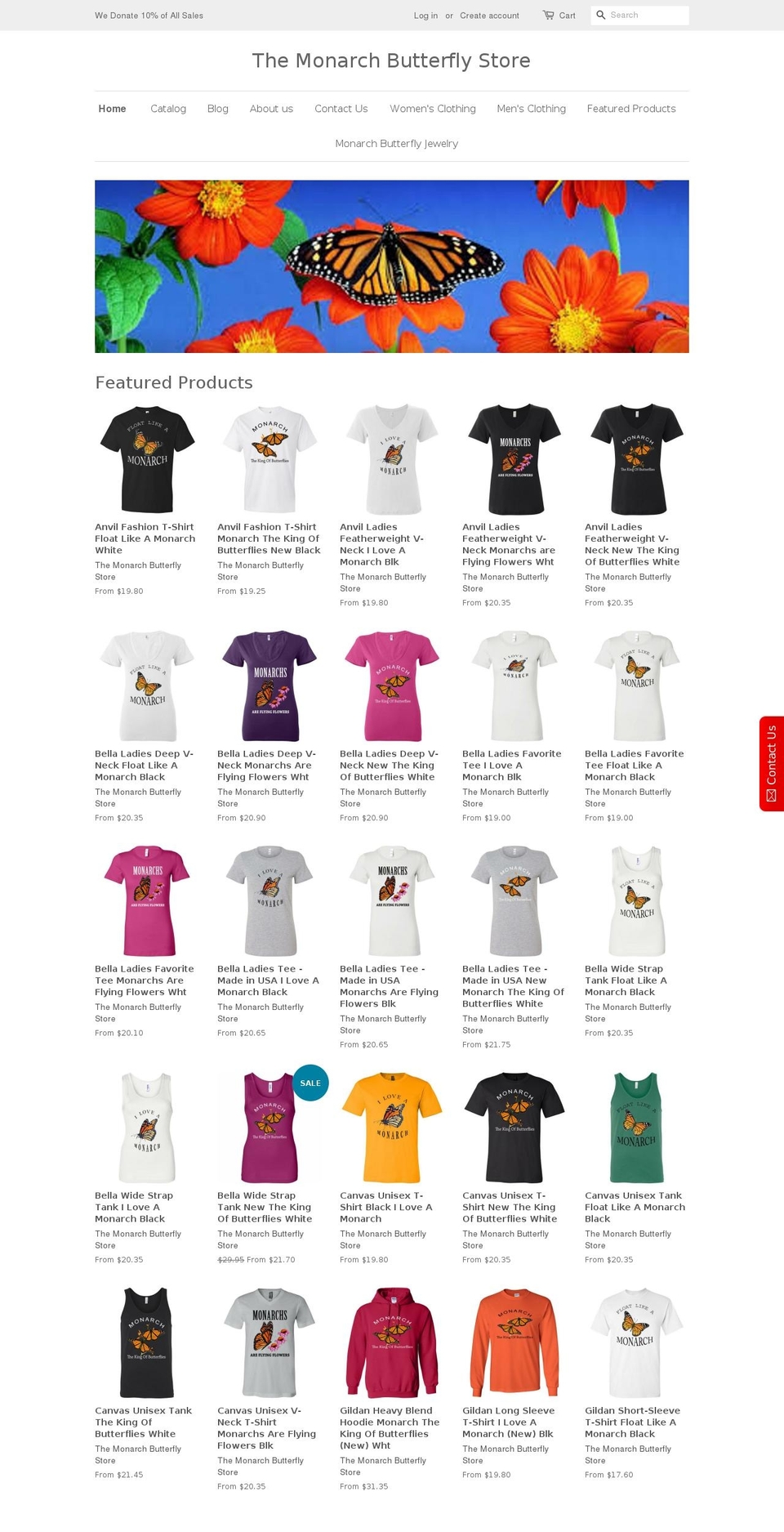 themonarchbutterflystore.com shopify website screenshot