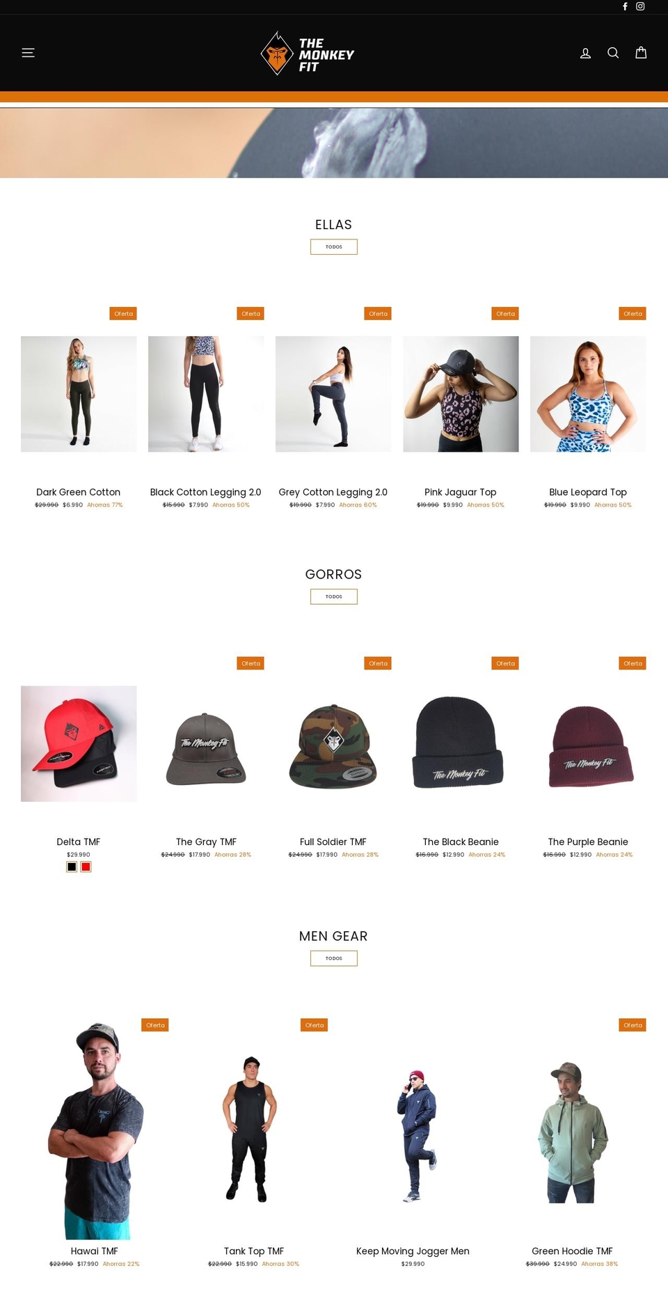 themonkeyfit.cl shopify website screenshot