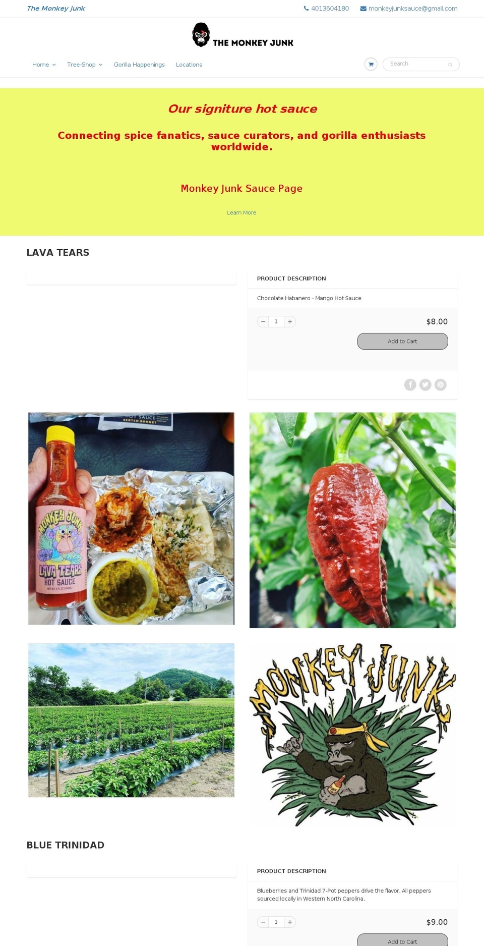 themonkeyjunk.com shopify website screenshot