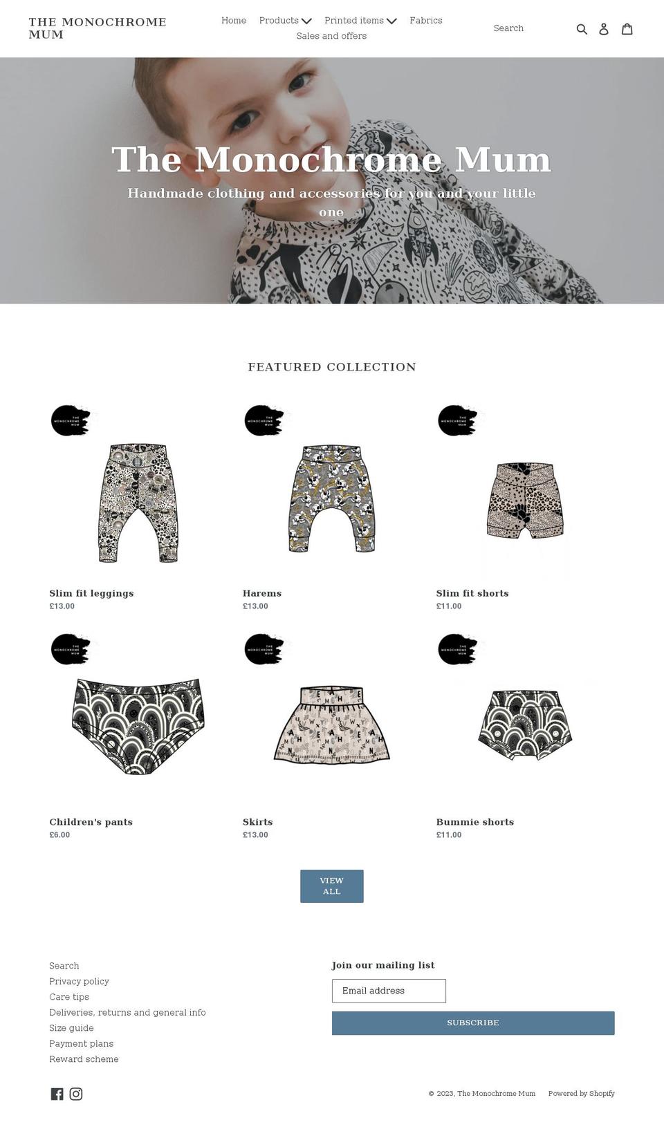 themonochromemum.com shopify website screenshot