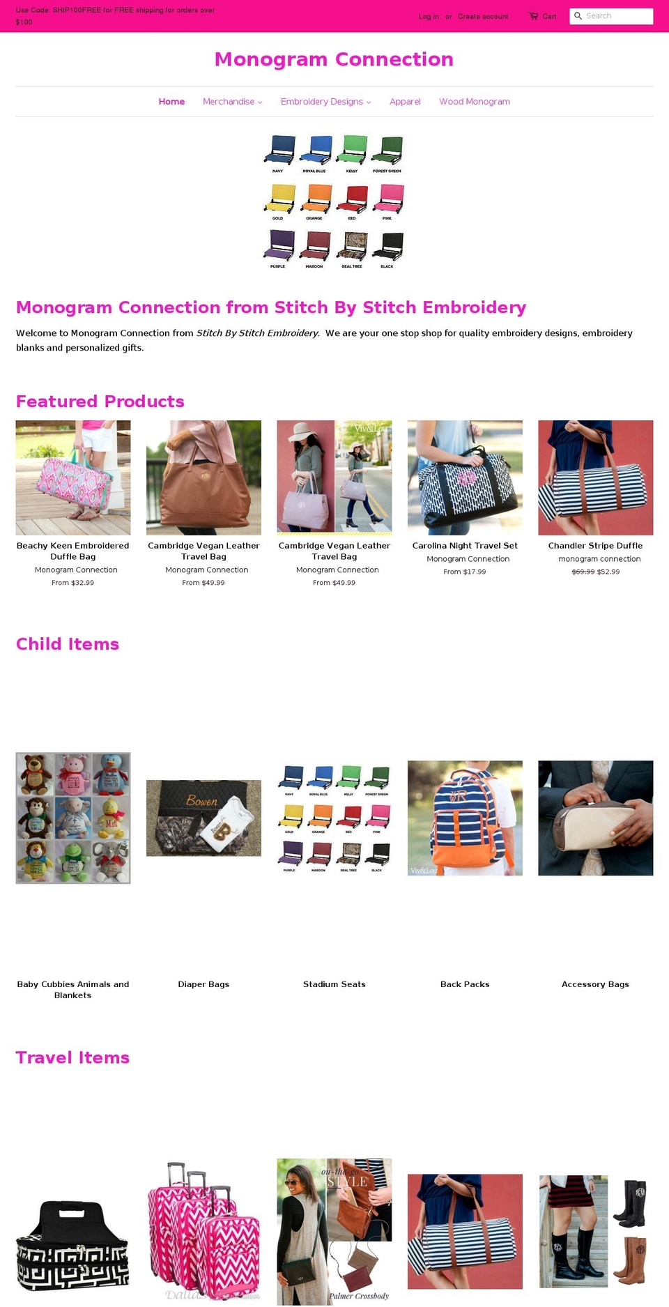 themonogramconnection.com — Shopify storefront screenshot