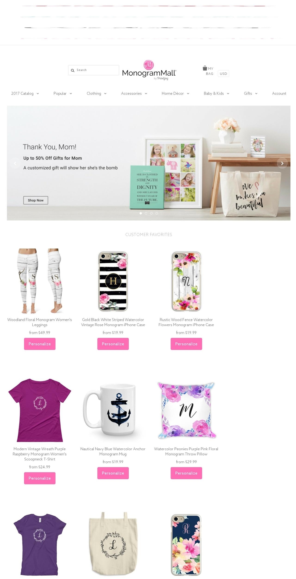 themonogrammall.com shopify website screenshot