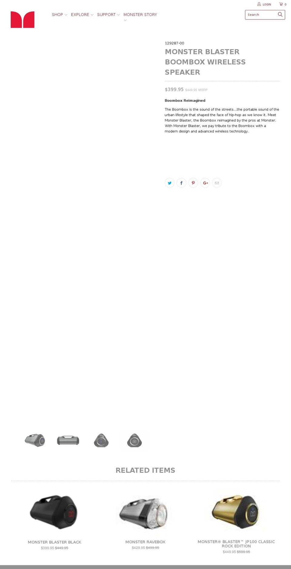 themonsterblaster.com shopify website screenshot