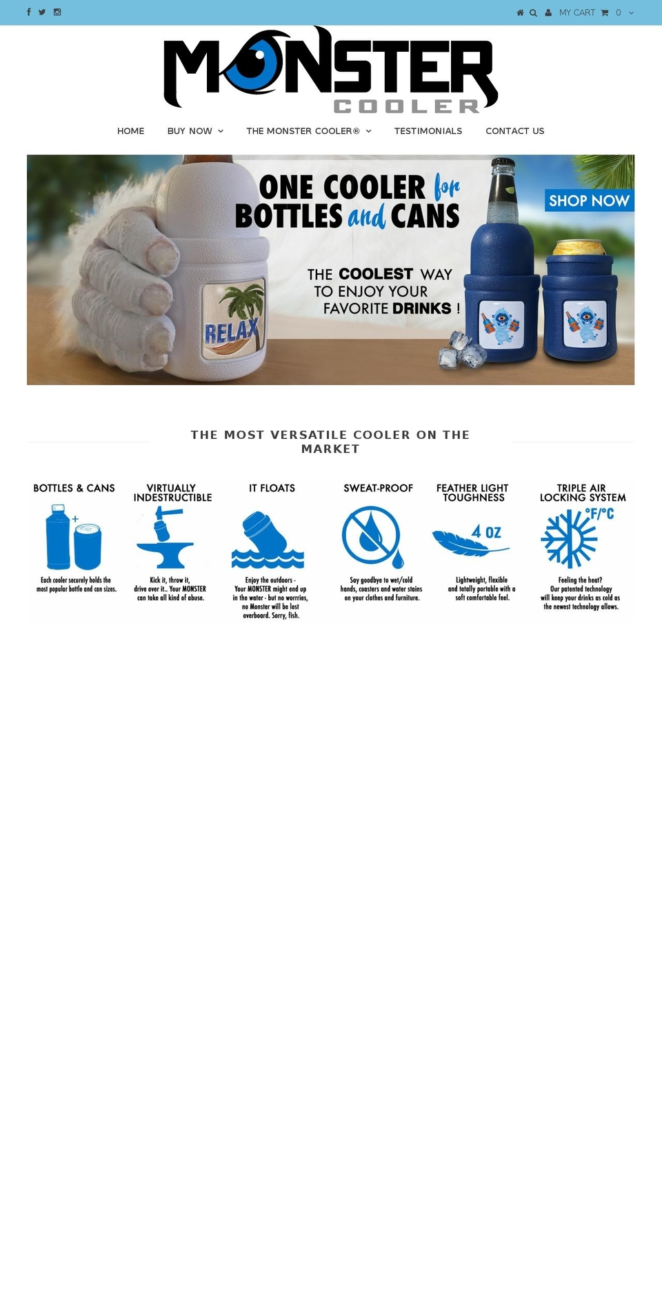themonstercooler.com shopify website screenshot