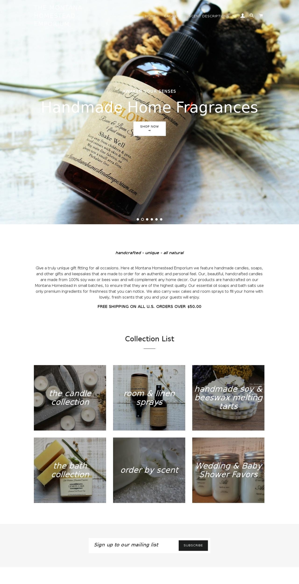 themontanahomesteademporium.com shopify website screenshot