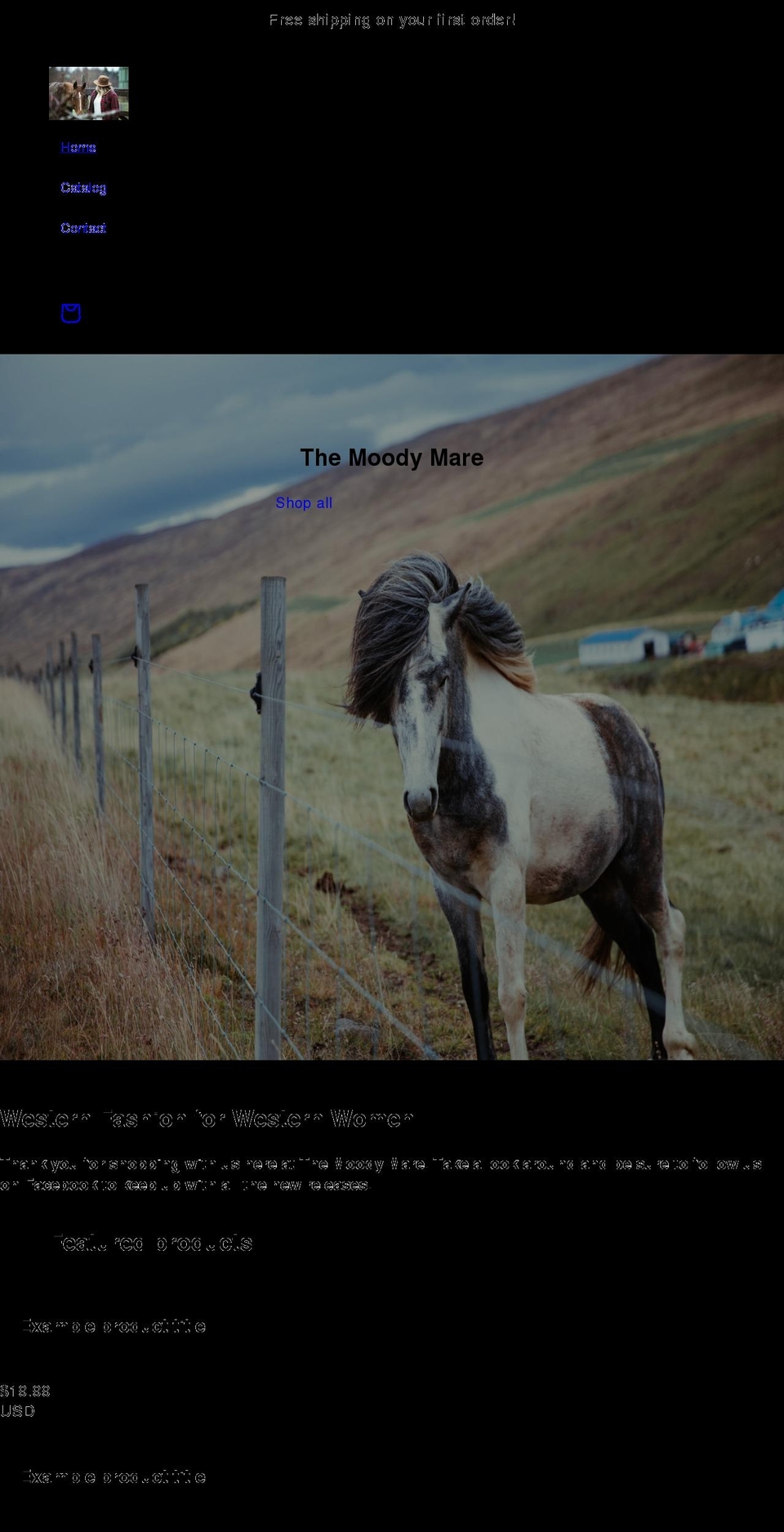 themoodymareboutique.com shopify website screenshot