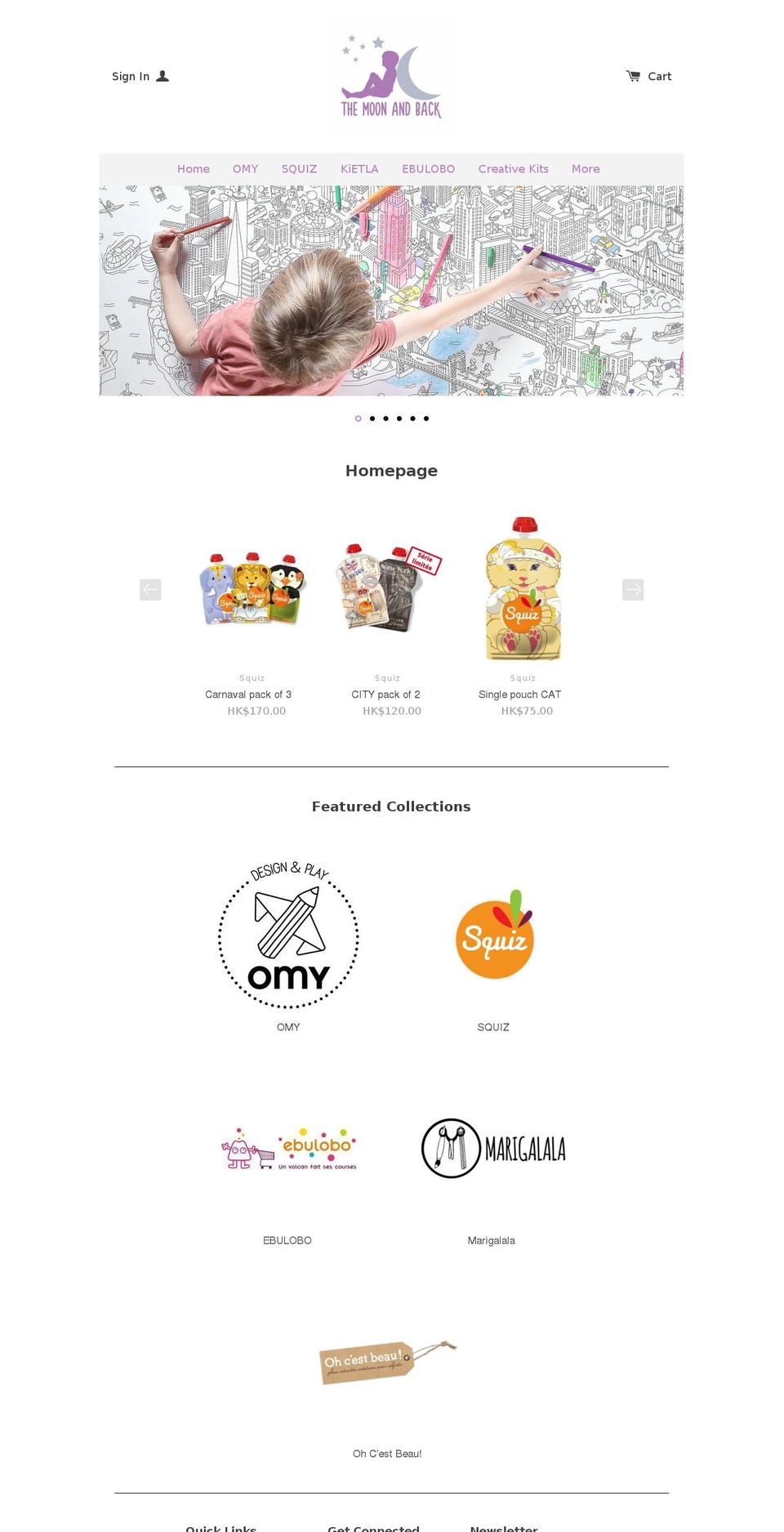 themoonandbackhk.com shopify website screenshot