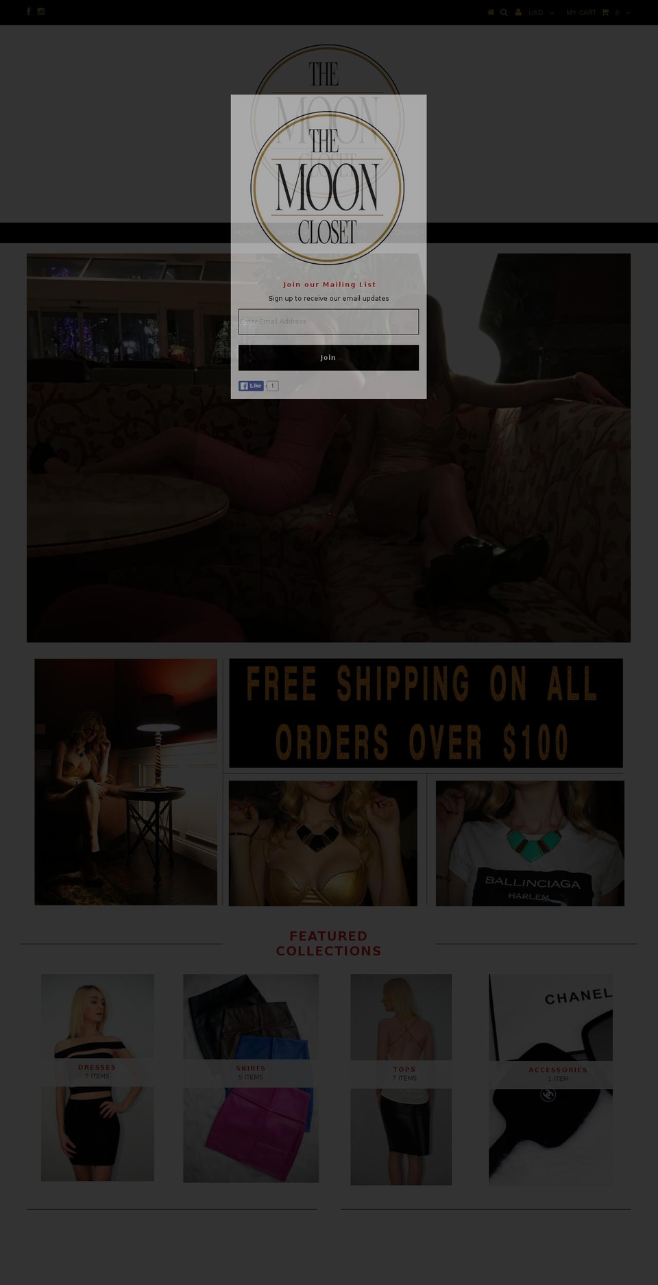 themooncloset.com shopify website screenshot