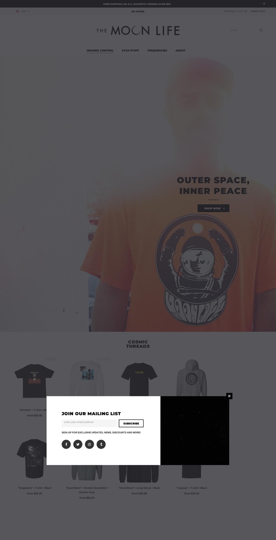 themoonlife.com shopify website screenshot