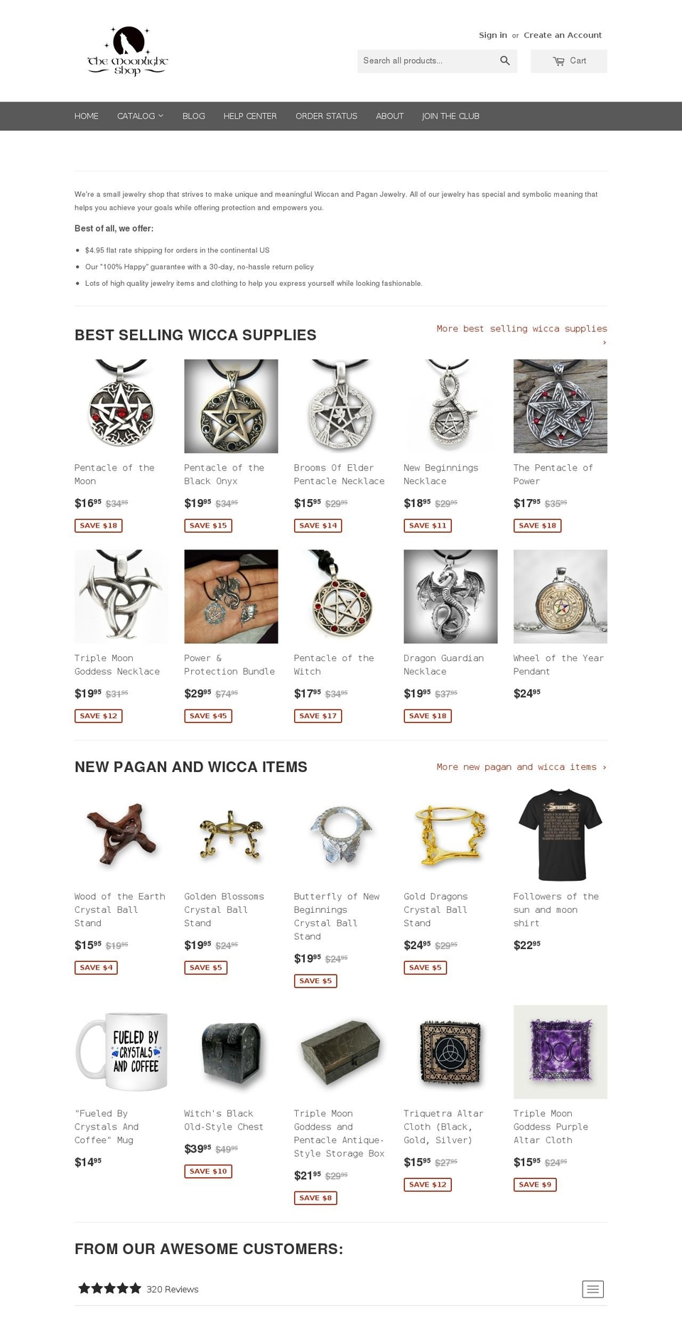 themoonlightshop.com shopify website screenshot