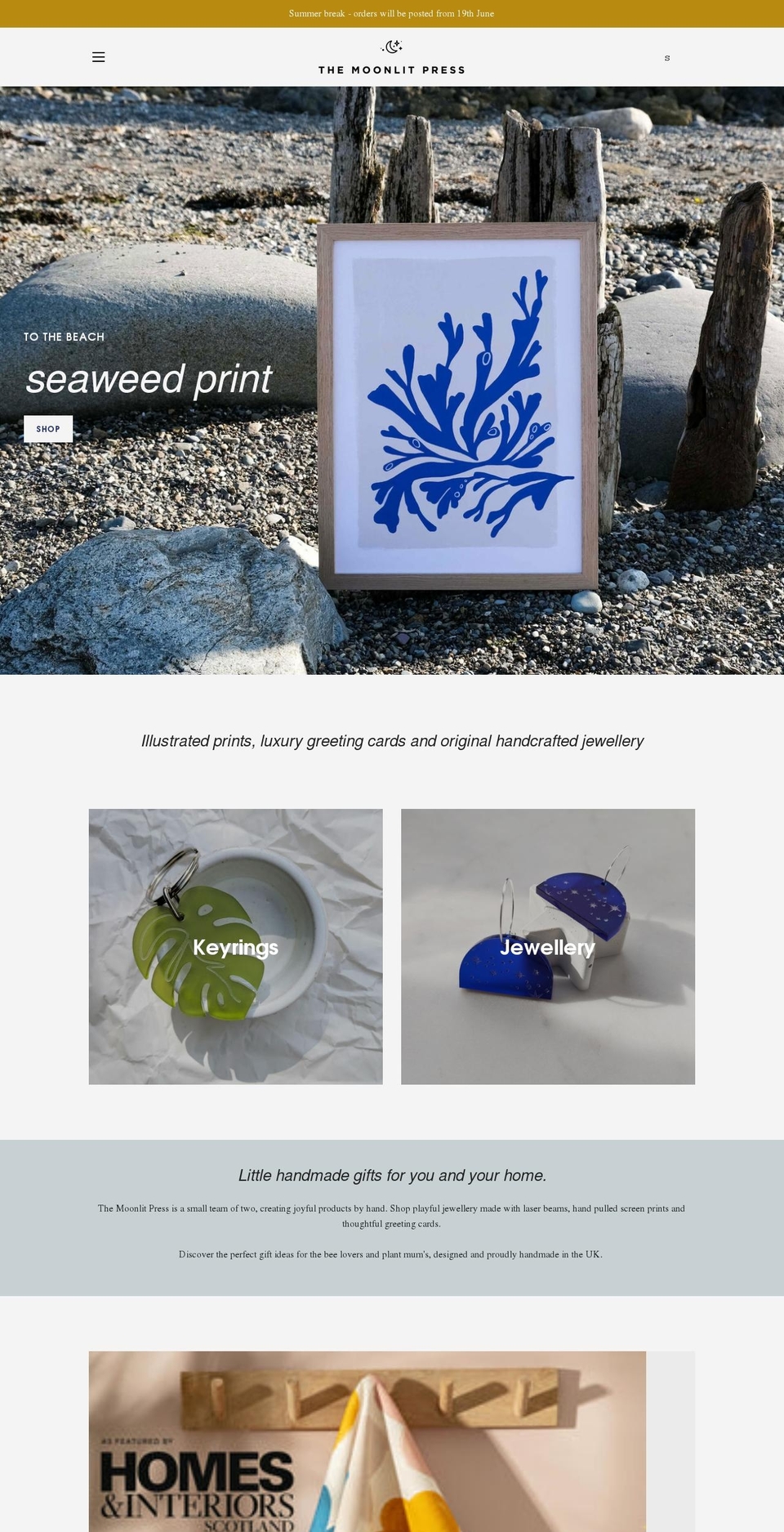 themoonlitpress.com shopify website screenshot