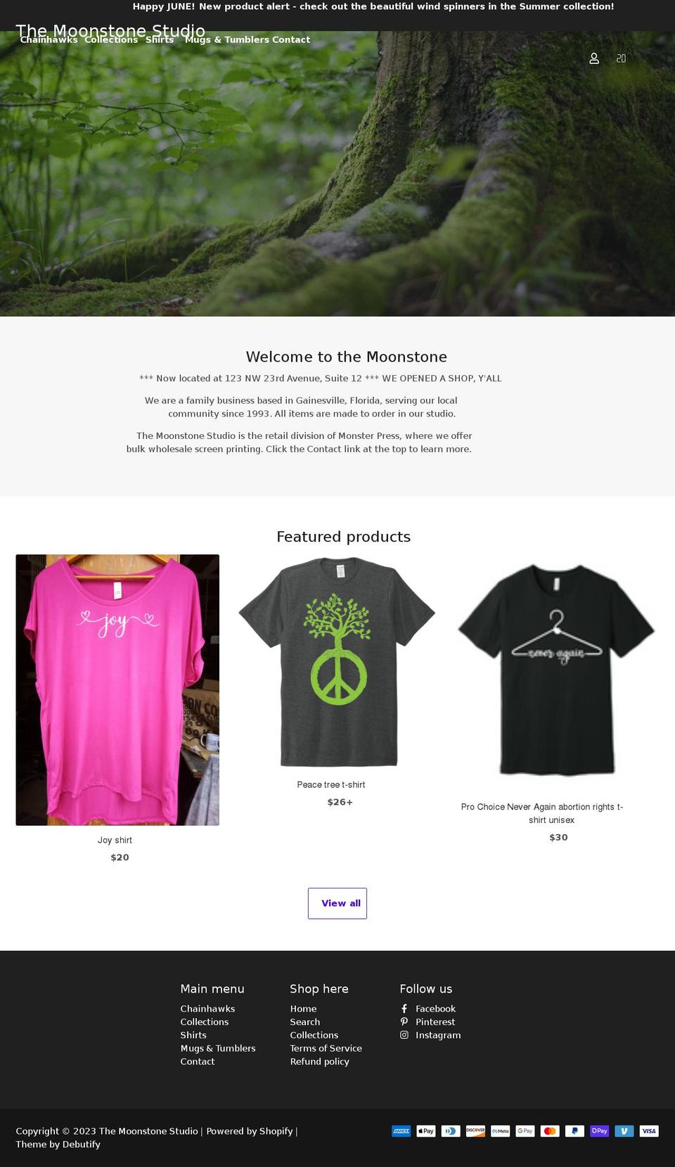 themoonstonestudio.com shopify website screenshot