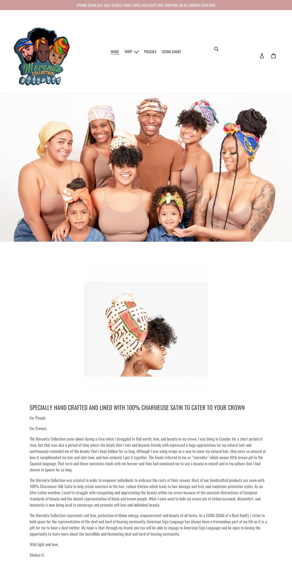 themorenitacollection.com shopify website screenshot