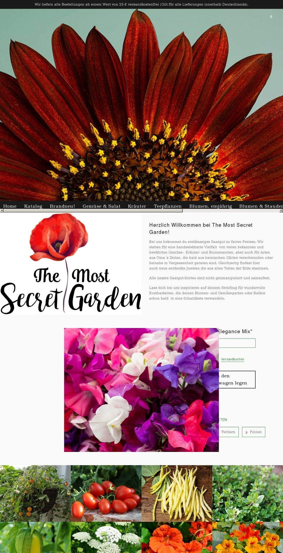 themostsecretgarden.com — Shopify storefront screenshot