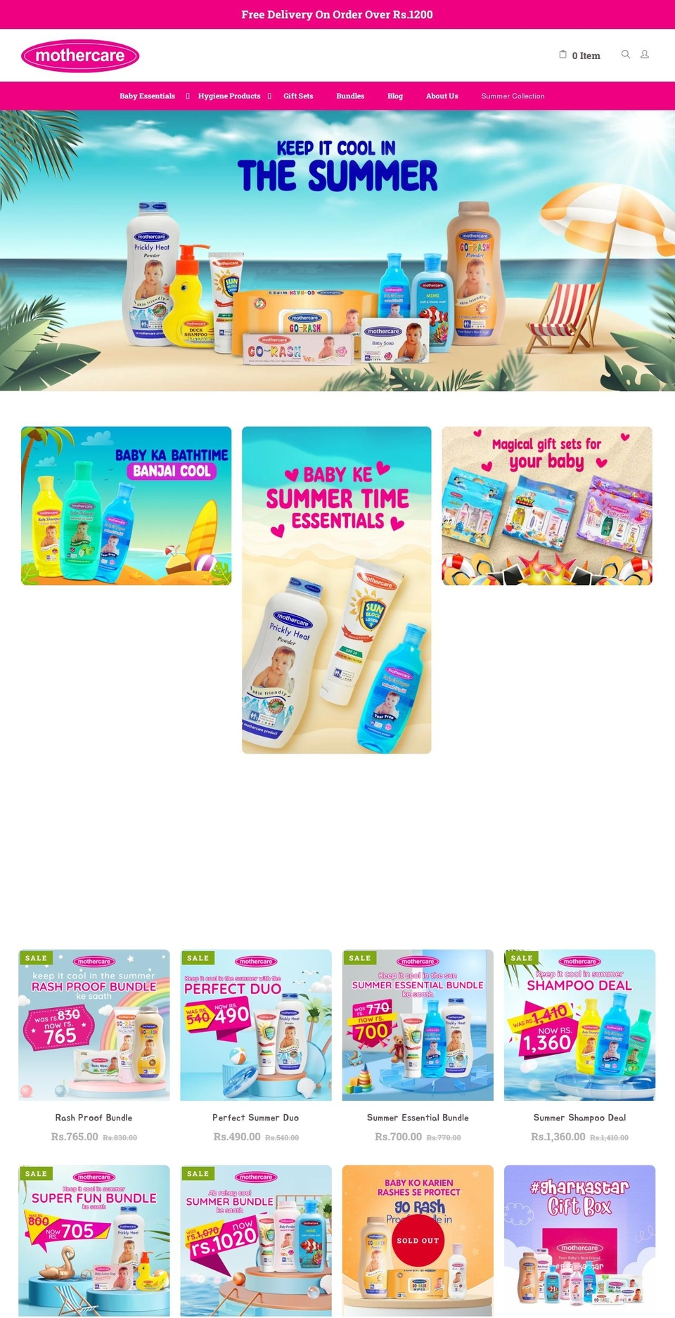 themothercare.pk shopify website screenshot