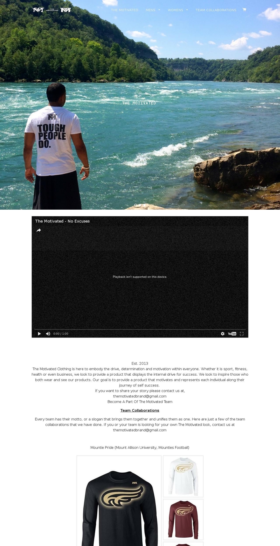 themotivatedclothing.com shopify website screenshot