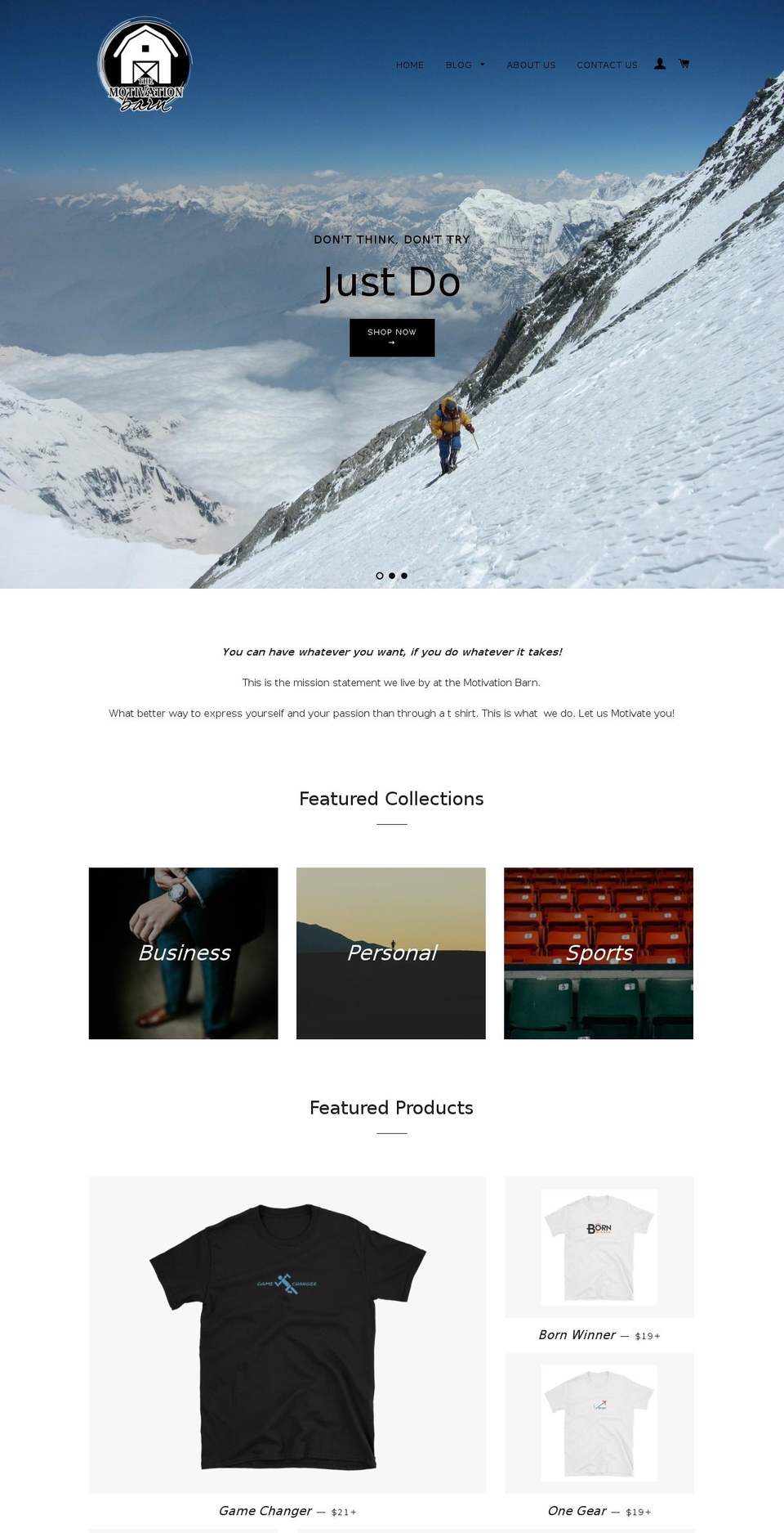 themotivationbarn.com shopify website screenshot