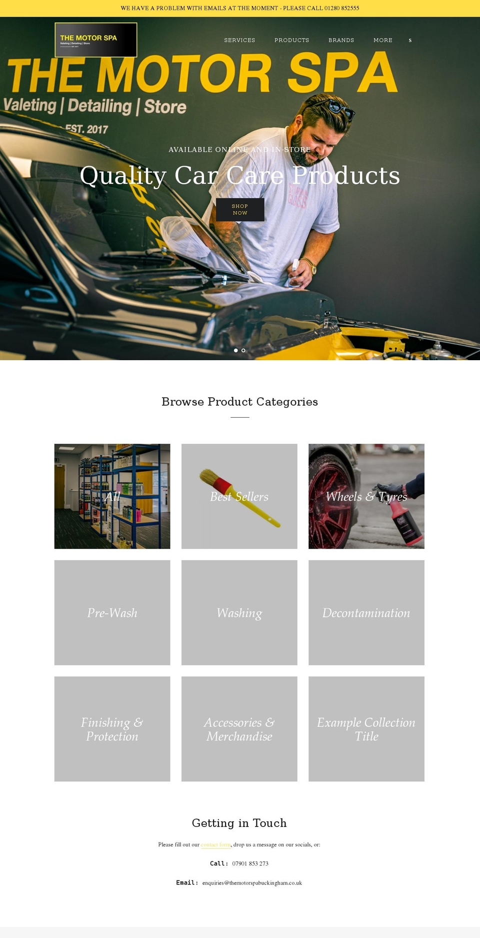 themotorspa.co.uk shopify website screenshot