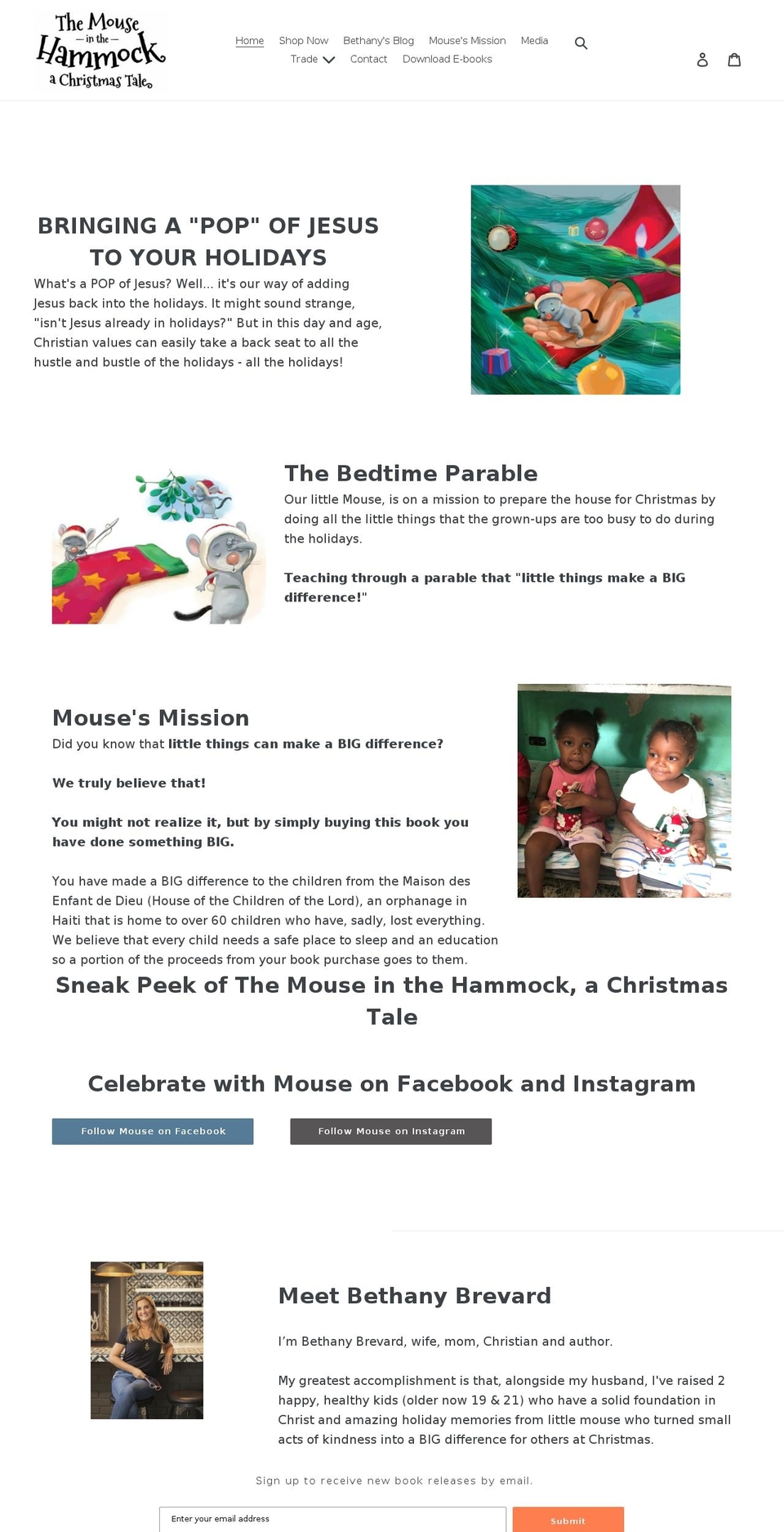 themouseinthehammock.com shopify website screenshot