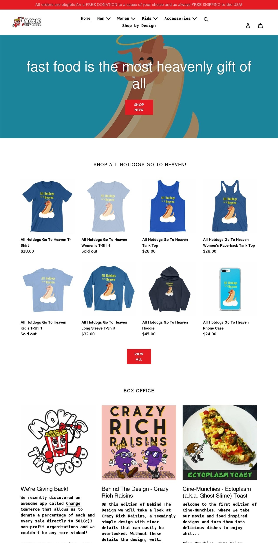 themoviefood.com — Shopify storefront screenshot