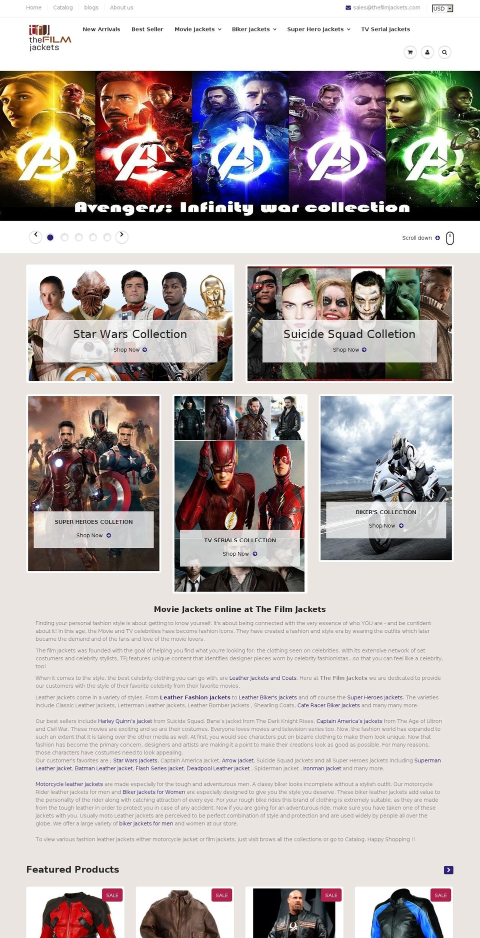 themoviejacket.com — Shopify storefront screenshot