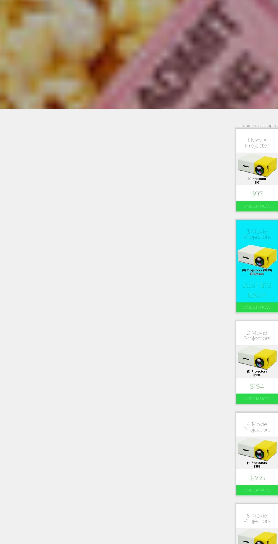 themovieprojectorhut.com shopify website screenshot