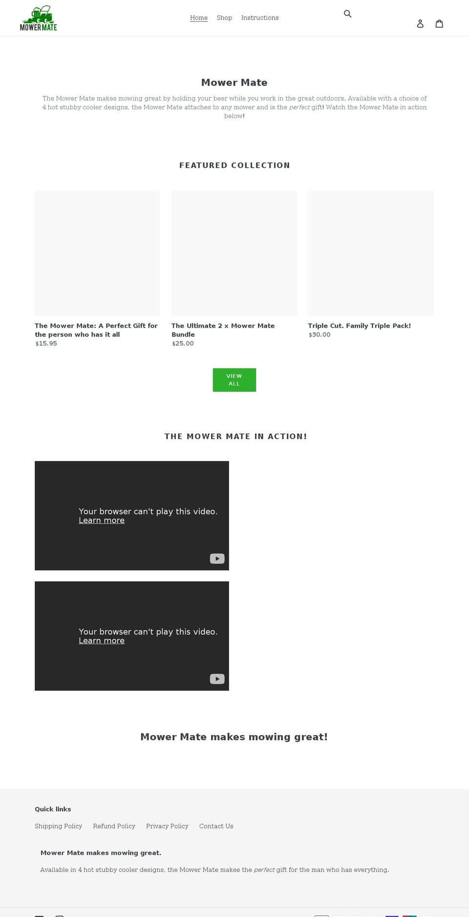 themowermate.com shopify website screenshot