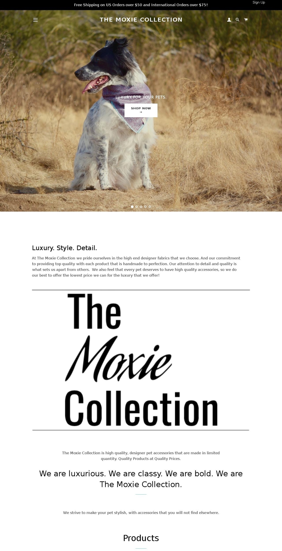 themoxiecollection.com — Shopify storefront screenshot