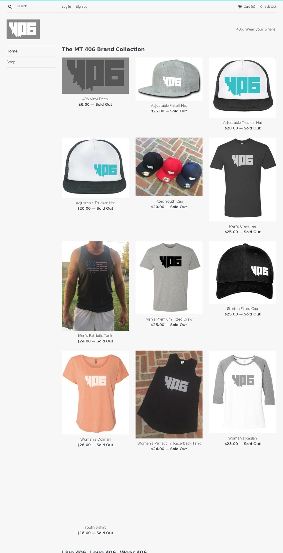 themt406brand.com — Shopify storefront screenshot