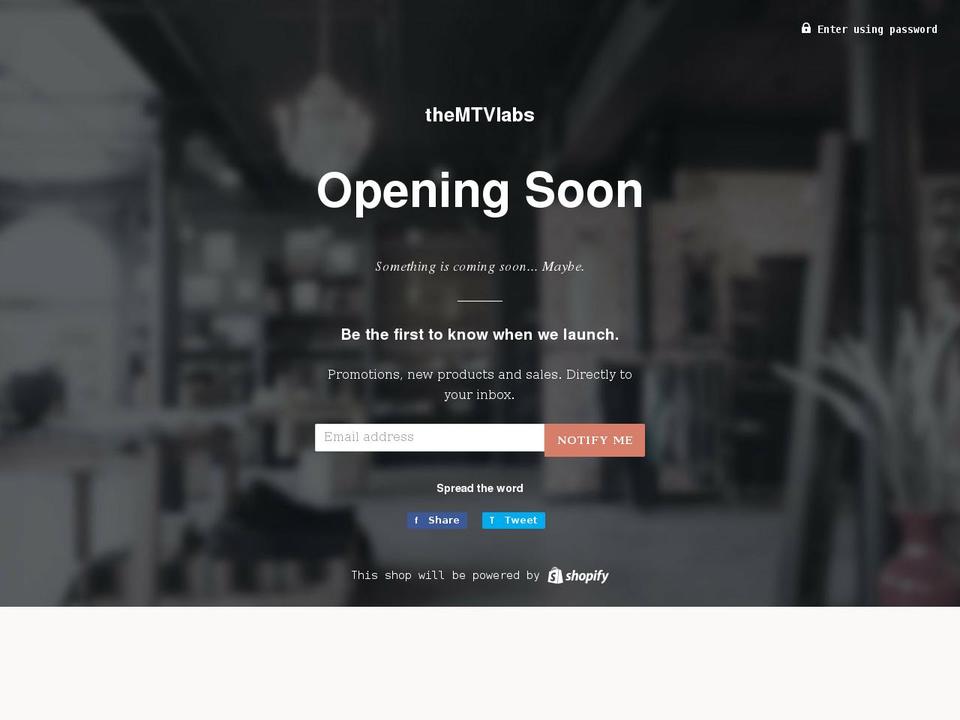 themtvlabs.com shopify website screenshot