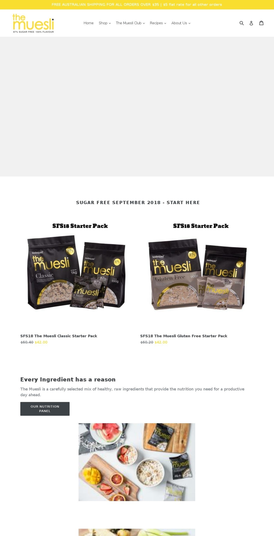 themuesli.com.au shopify website screenshot