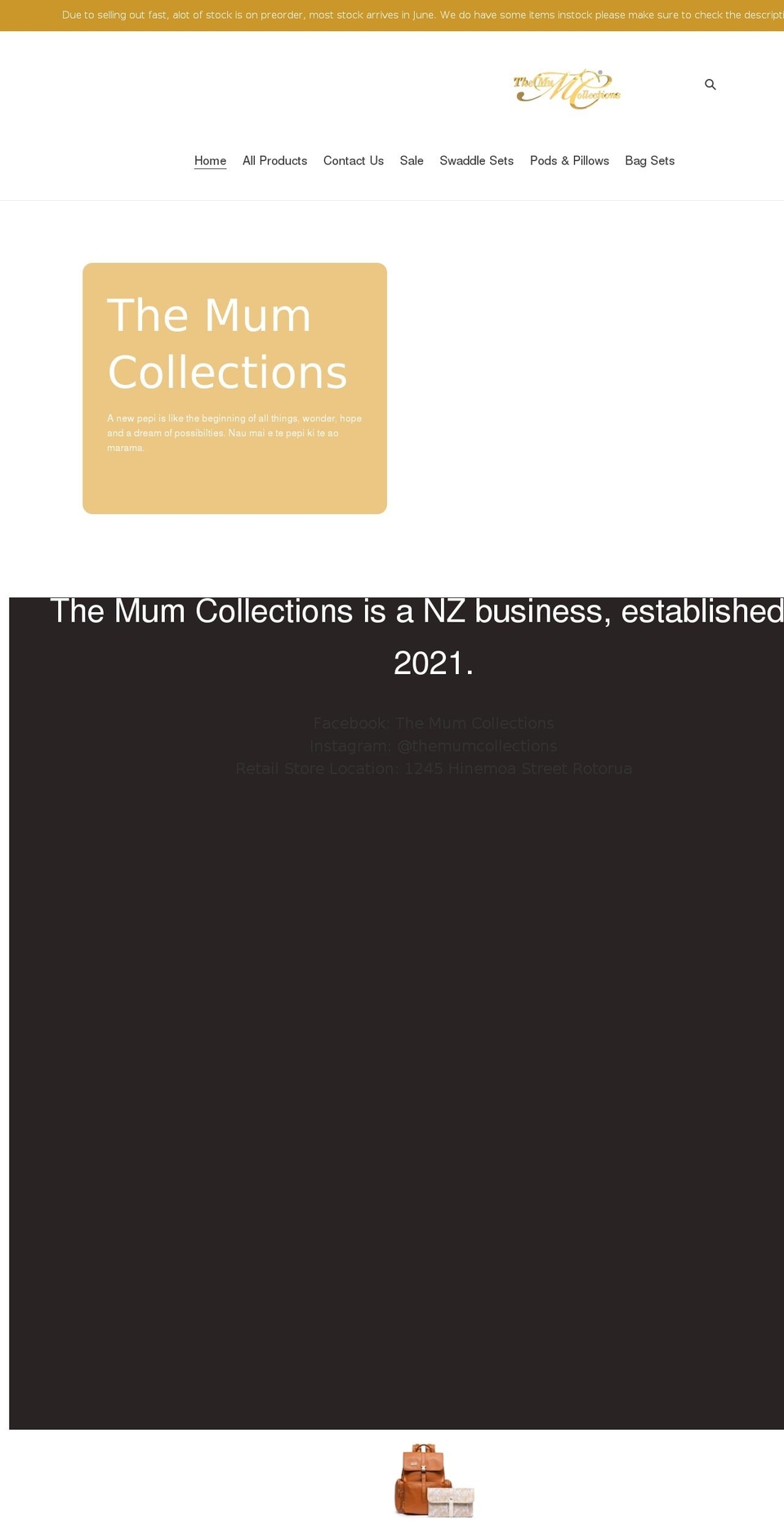 themumcollections.com shopify website screenshot