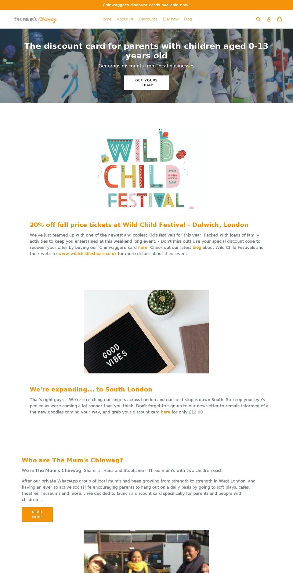 themumschinwag.com — Shopify storefront screenshot