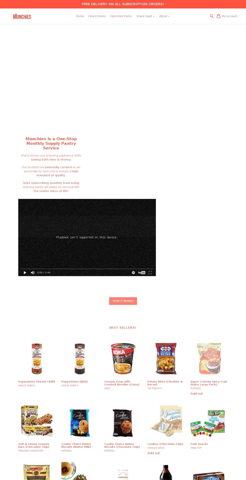 themunchies.biz shopify website screenshot