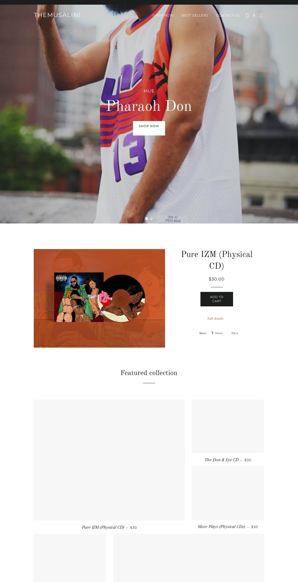 themusalini.com — Shopify storefront screenshot