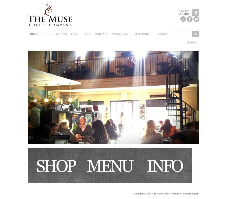 themusecoffeeco.com shopify website screenshot