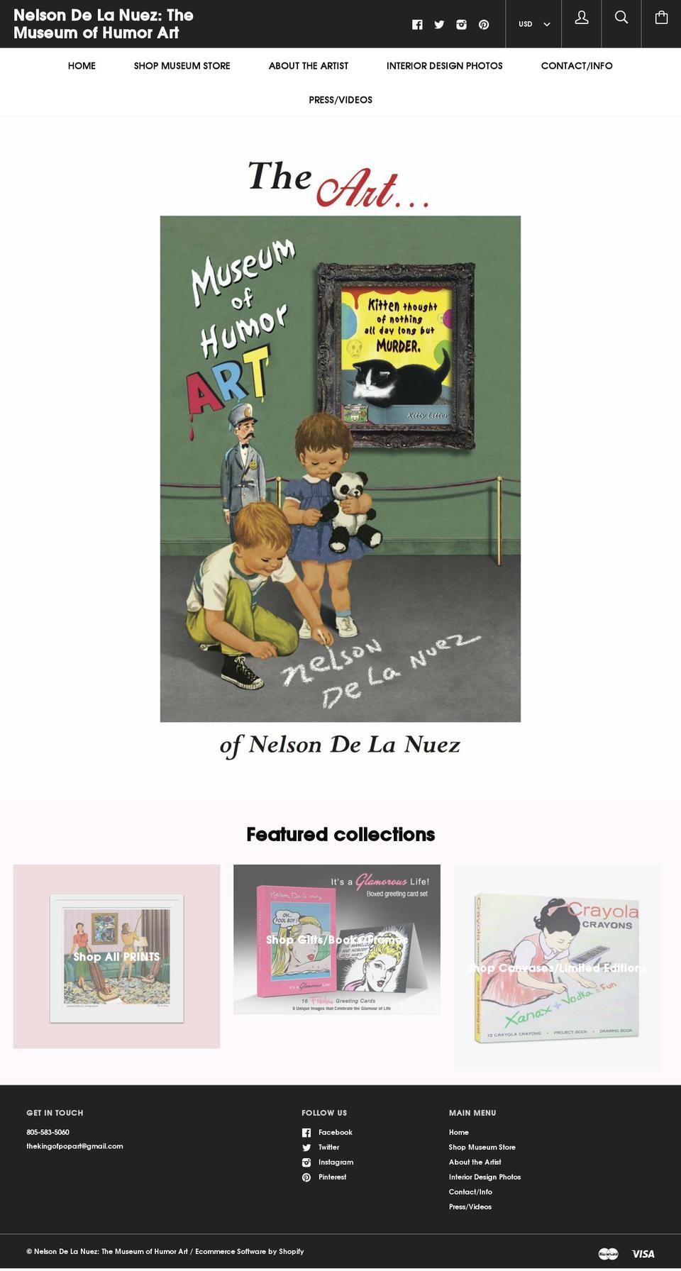 themuseumofhumorart.com — Shopify storefront screenshot
