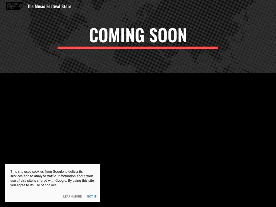 themusicfestivalstore.com — Shopify storefront screenshot