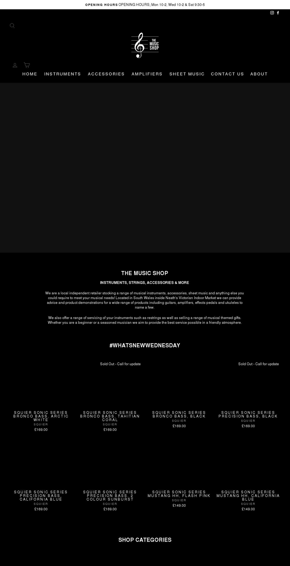 themusicshopneath.com shopify website screenshot