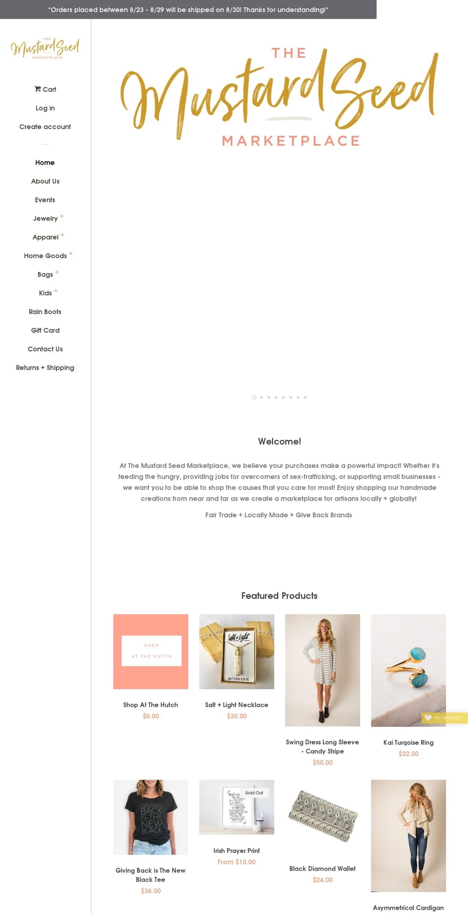 themustardseedmarketplace.com shopify website screenshot