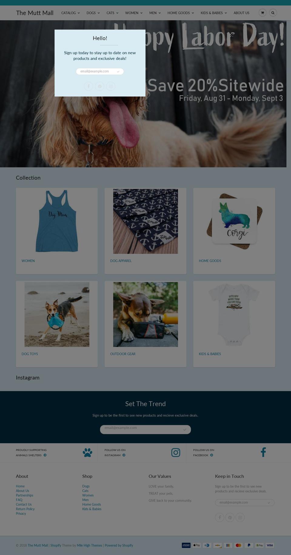 themuttmall.com — Shopify storefront screenshot