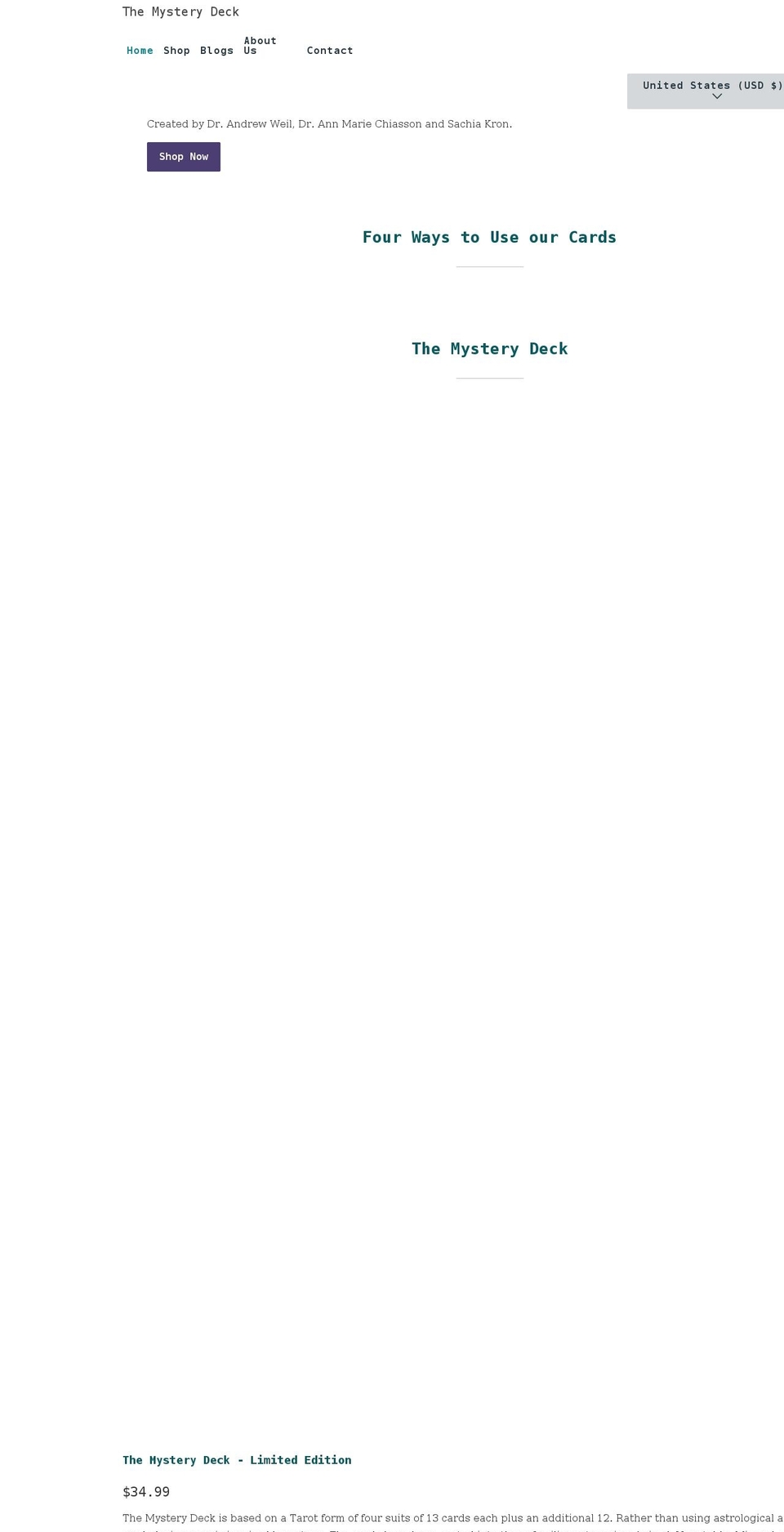 themysterydeck.com shopify website screenshot