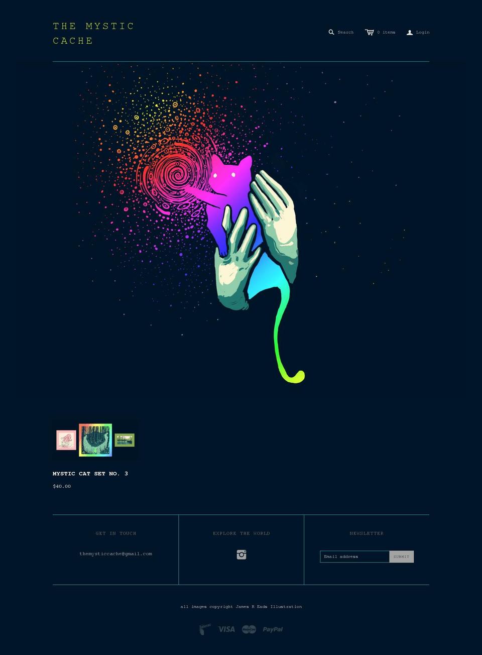themysticcache.com — Shopify storefront screenshot