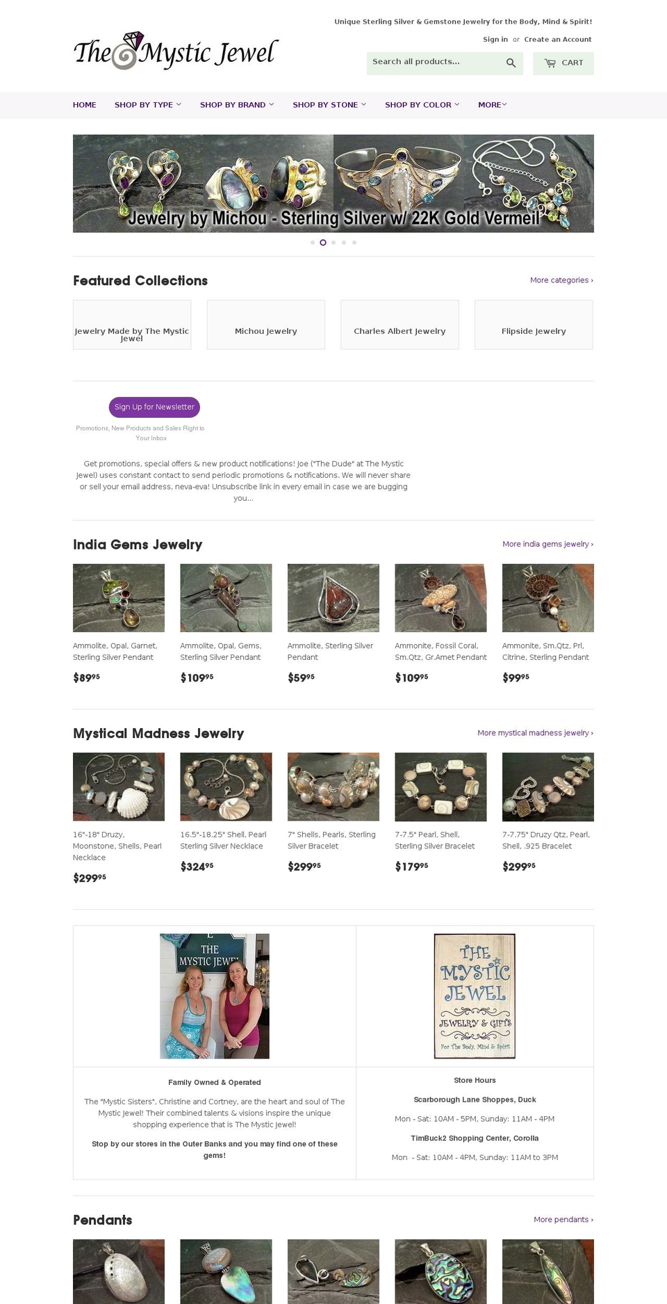 themysticjewel.com shopify website screenshot