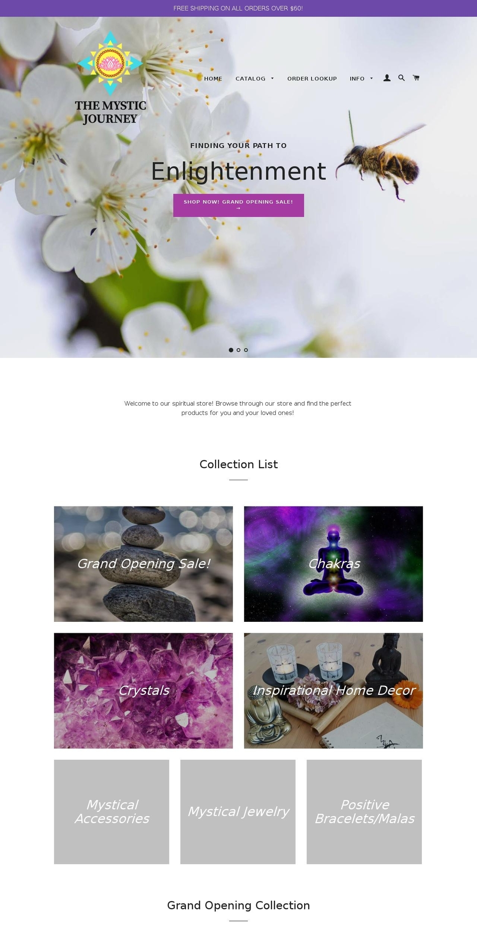 themysticjourney.com — Shopify storefront screenshot
