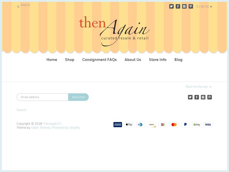 thenagainct.com — Shopify storefront screenshot